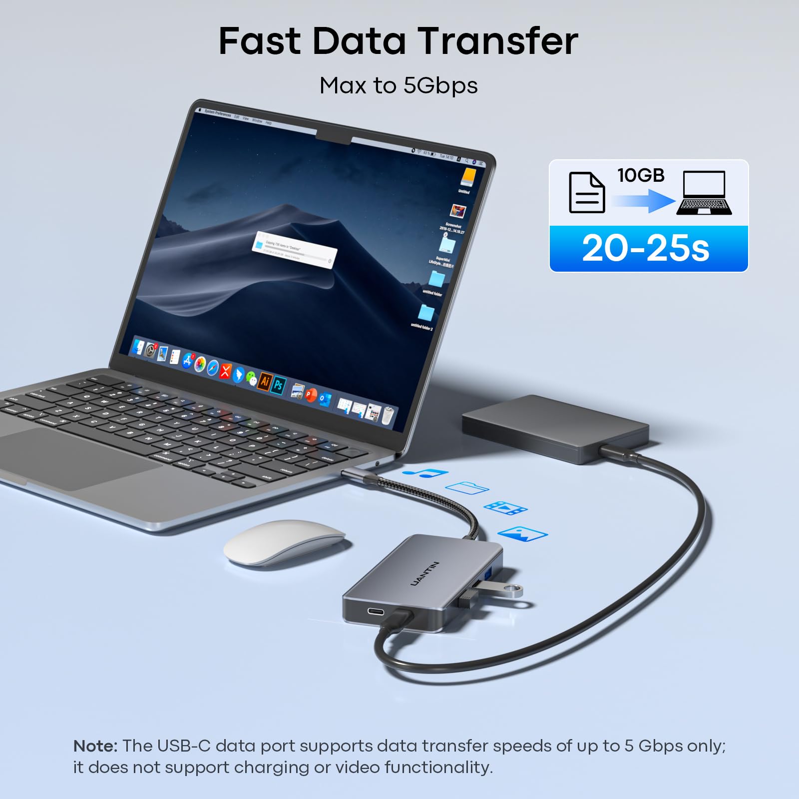 UANTIN Adaptador USB C a HDMI dual 8 en 1 con puerto HDMI dual
