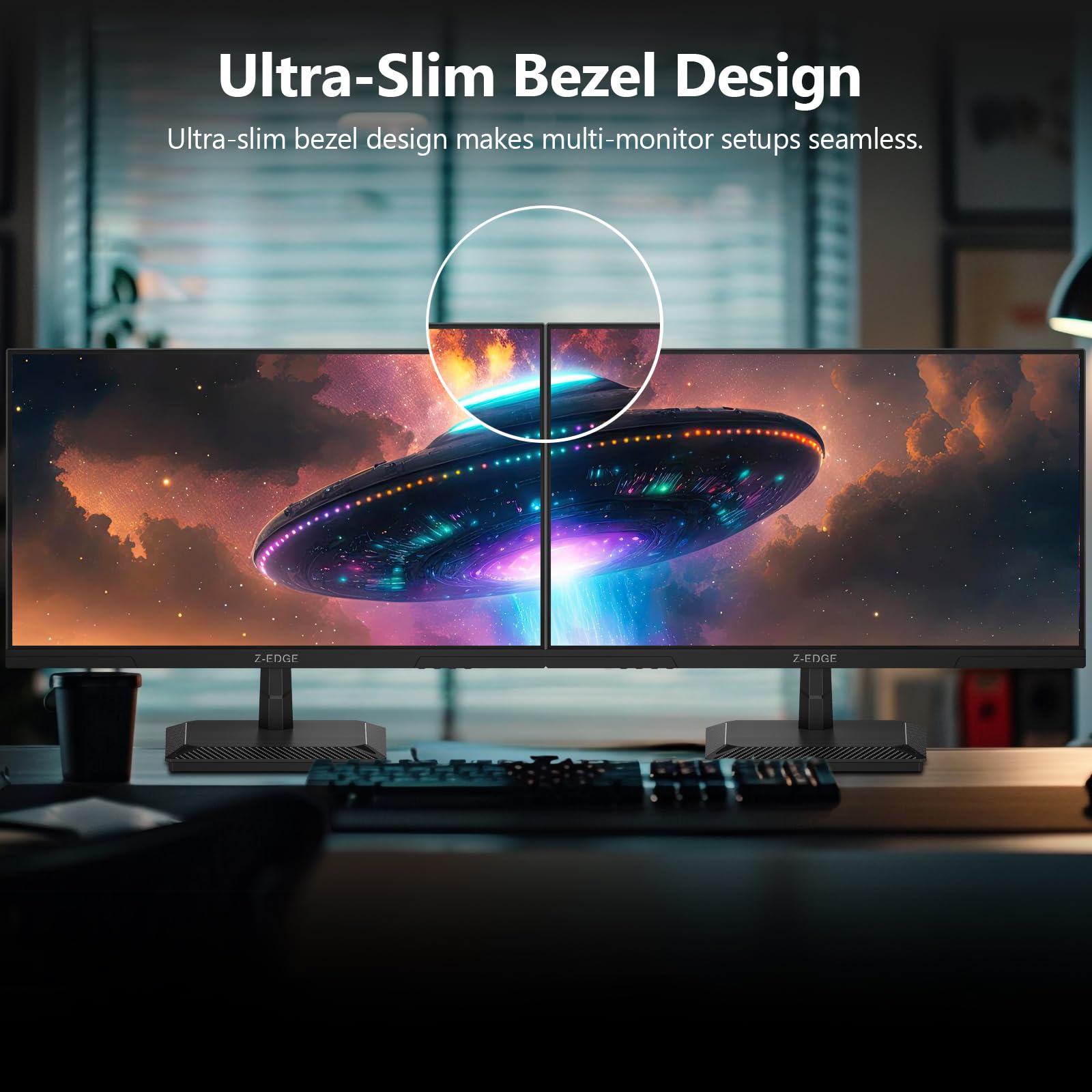 Z-Edge Monitor Gaming 24,5 pollici, Schermo PC 240 Hz, Pannell IPS, MPRT da 1 ms, Monitor LED Full HD, Luminosità di 350 cd/m², FreeSync, HDR10, HDMI e DP, VESA Compatibile