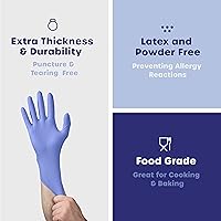 Vista 4 de GUSTO Blue Nitrile Gloves, Disposable Gloves – 4 Mil, Latex & Rubber Free, Non-Sterile Powder-Free (Formerly Comfy Package)