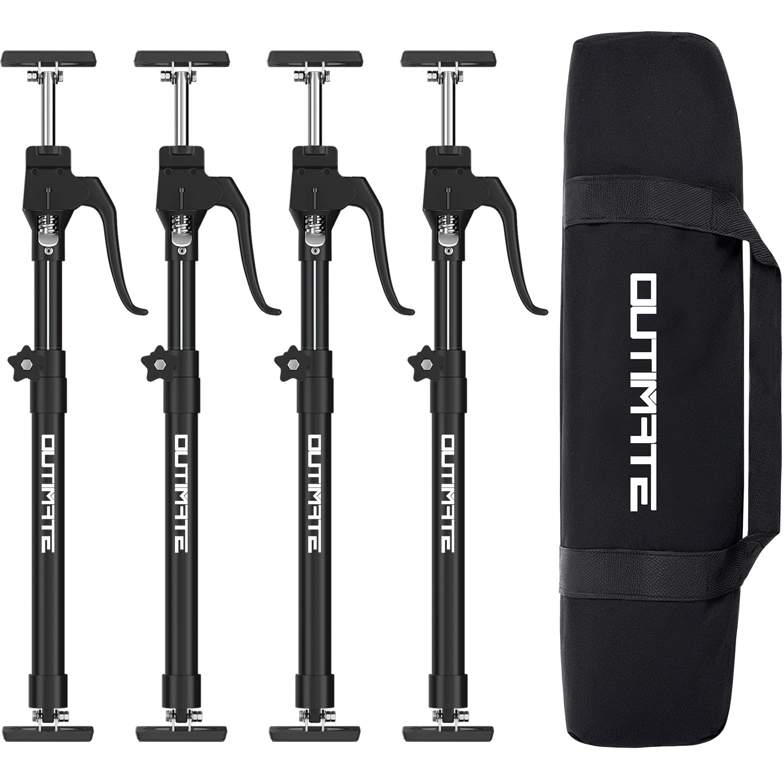 Third Hand Support Pole Heavy Duty, Cabinet Jacks for Installing Cabinets with 200 LBS Capacity and Expand from 23-3/5 to 45-3/10 in, 4-PC