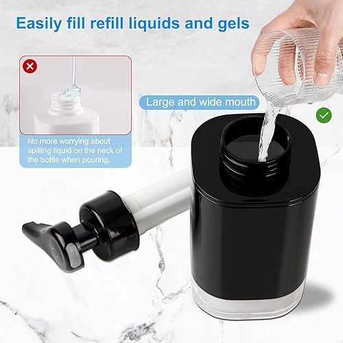 Miniatura 8 de Dispensador automático de jabón líquido para manos, dispensador de jabón para encimera de baño sin contacto de 13.52 onzas, dispensador de jabón