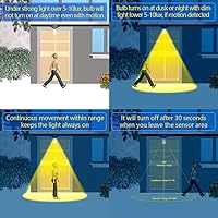 Vista 2 de LUXON Motion Sensor Light Bulb,9W Smart Bulb Radar Dusk to Dawn LED Light Bulbs,E26 Base Indoor Sensor Night Lights Soft White 2700K Outdoor Motion