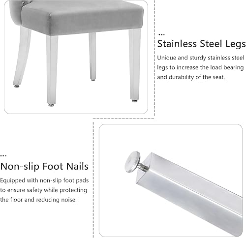 Miniatura 48 de LOULENS Elegance - Juego de 6 sillas de comedor de terciopelo, lujosas sillas de comedor tapizadas copetudas, sillas decorativas de terciopelo real