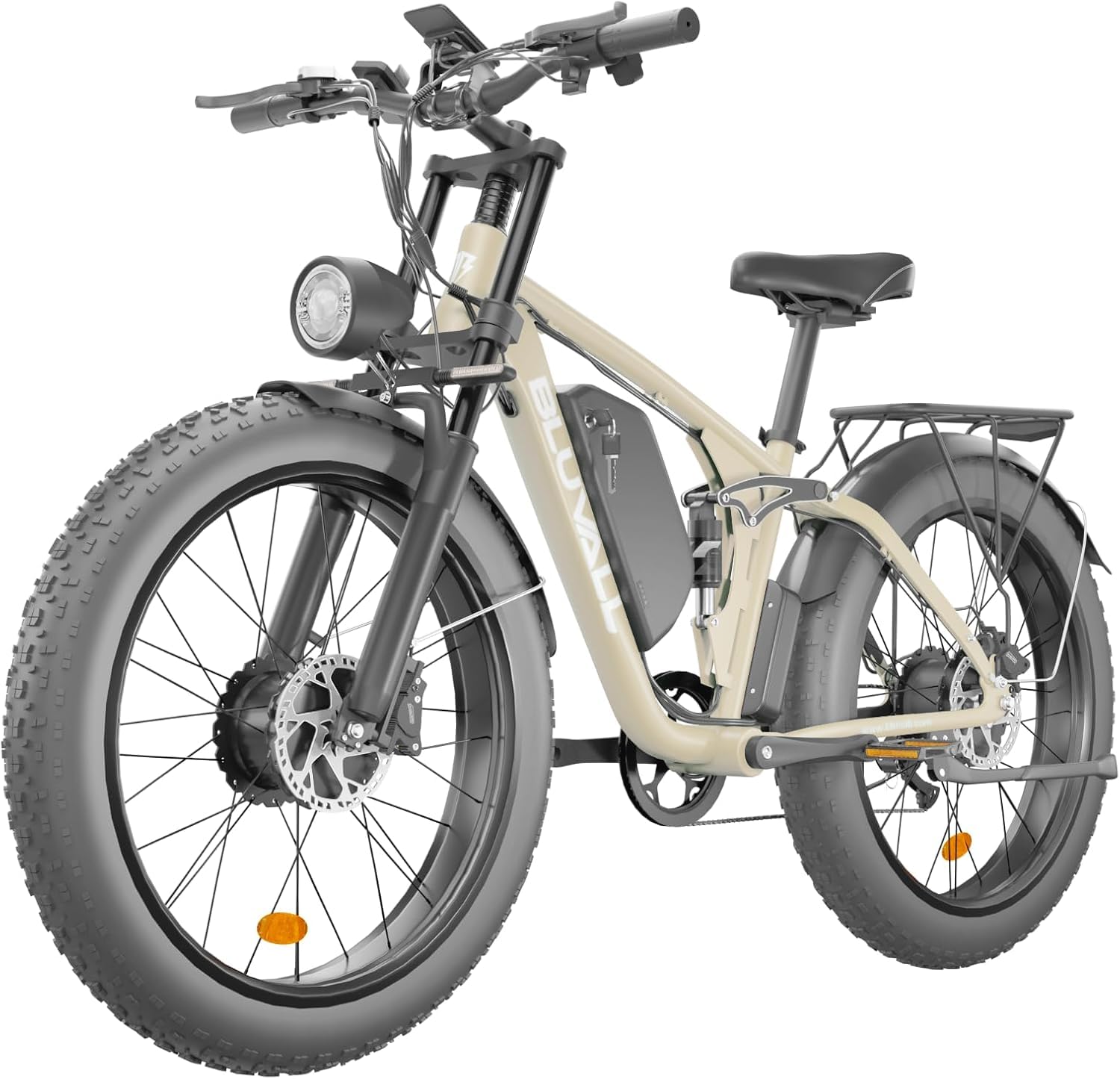 Electric Bike for Adults, 2000W Ebike 52V 22.4Ah Lithium Battery 35MPH 26" Full Suspension Electric Bicycles 7 Speed Hydraulic Brakes Up to 60 Miles