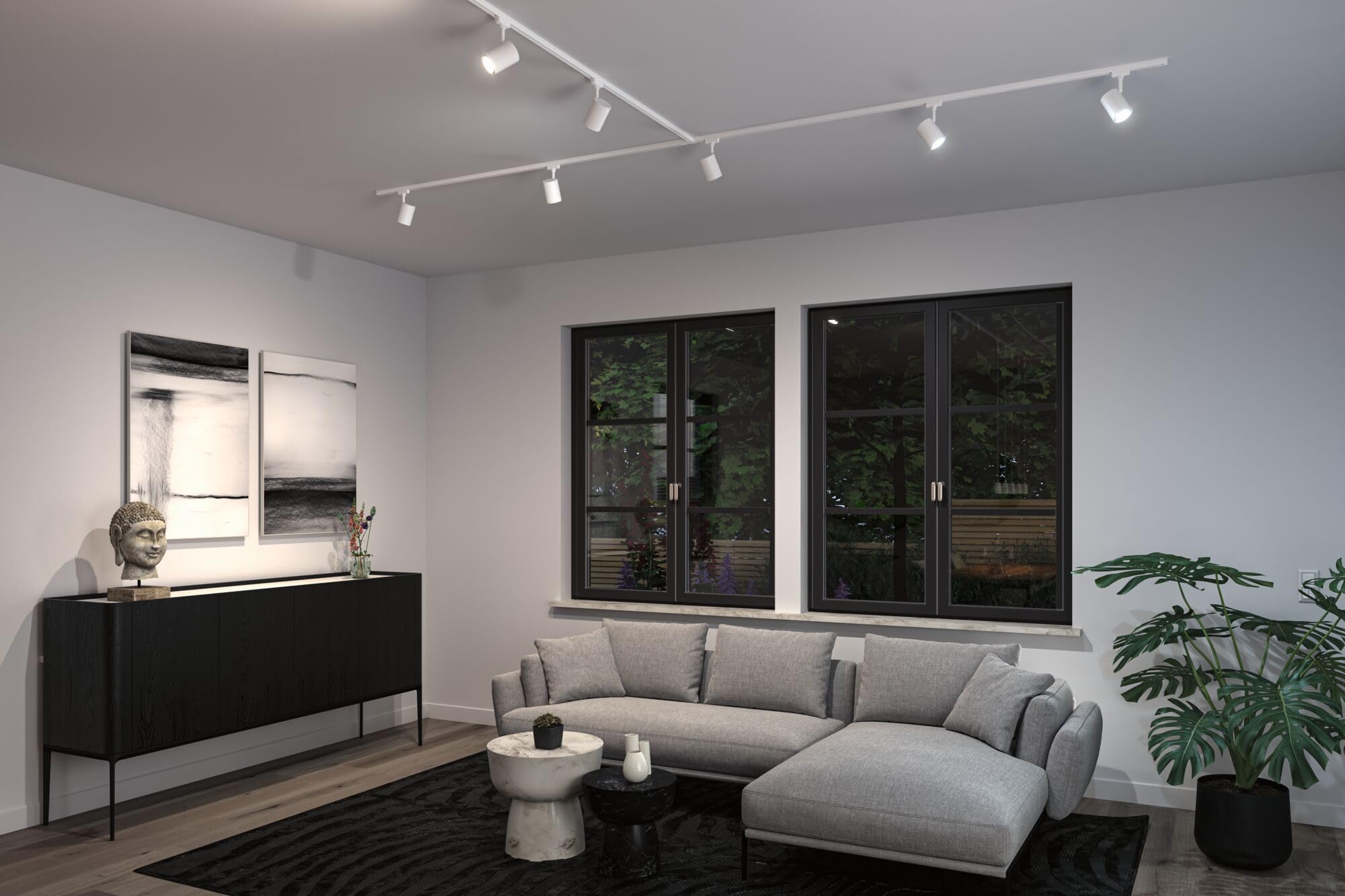 Paulmann 95663 URail Schienenspot Luxe Smart Home Zigbee RGBW GU10 4,8W dimmbar 230V Signalweiß Schienensystem