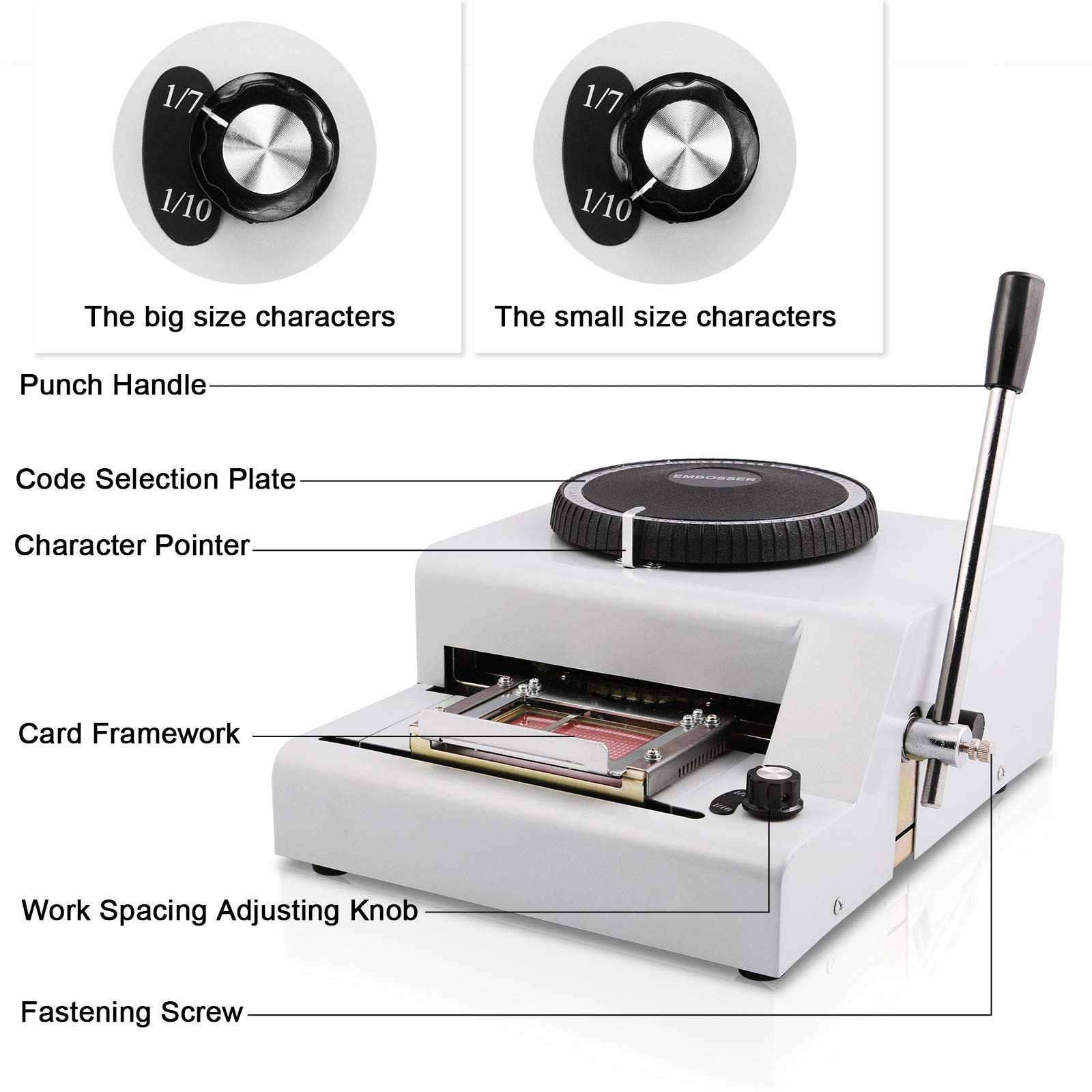NEWTRY Manual 75 Characters Embossing Machine Embosser Printer Stamping Machine For Gift Card Credit ID PVC Card