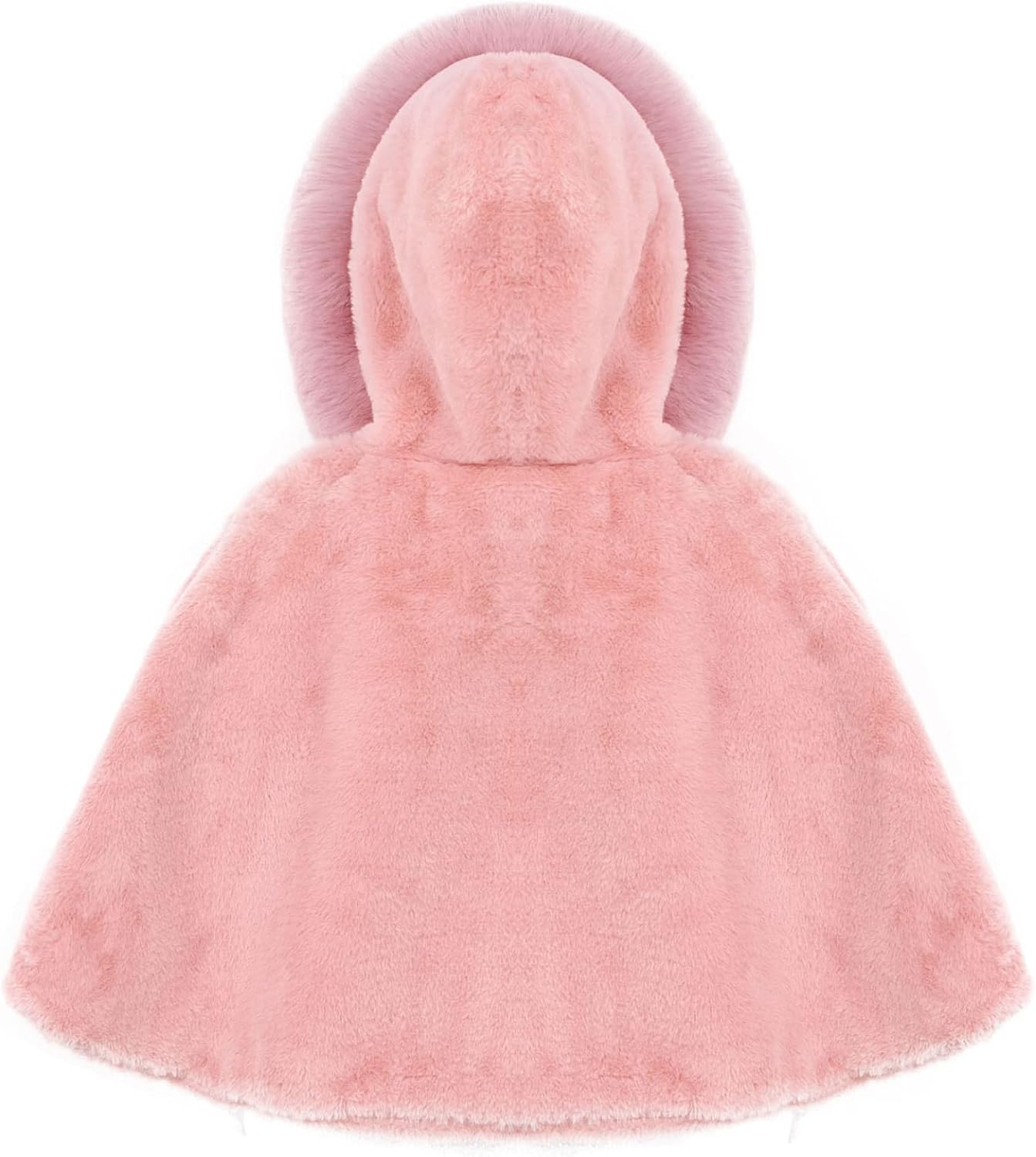 Baby Little Girl Fleece Hooded Cape Coat Winter Faux Fur Warm Poncho Cloak Outerwear Princess Dress Shawl