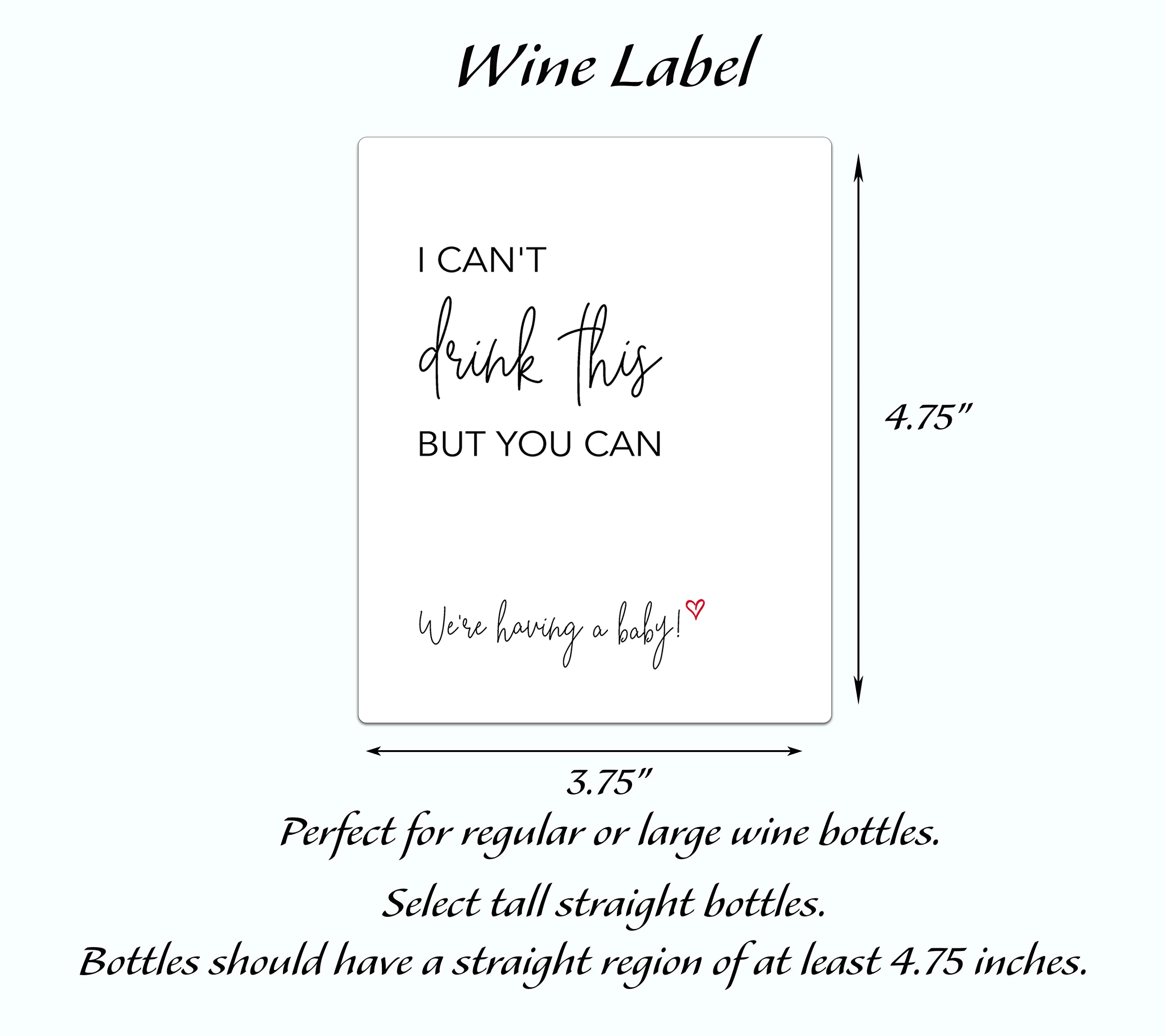 Weintasche „I Can't Drink This But You Can“ – Geschenk Zur Schwangerschaftsankündigung Für Großeltern