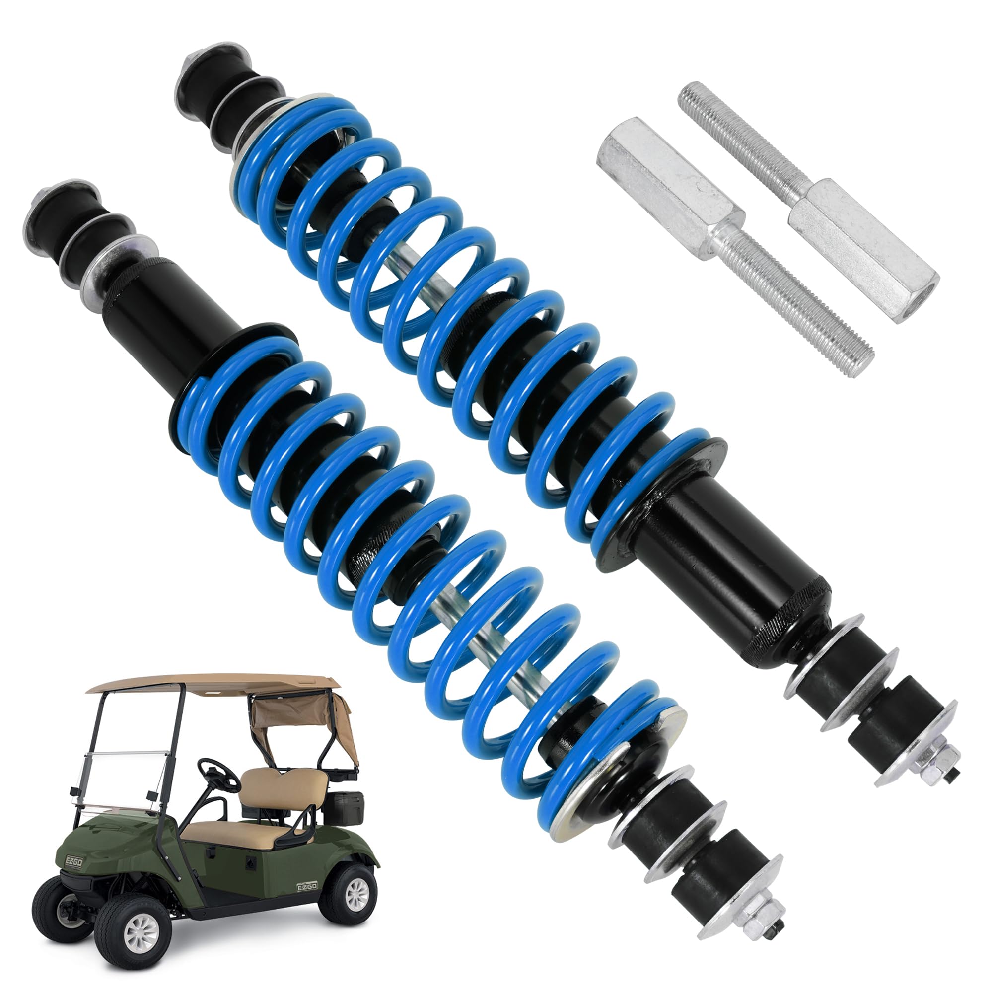 JIAYAN Golf Cart Front or Rear Shock Absorber with Heavy Duty Coil Springs Compatible with E-Z-GO TXT/Medalist 1994+ Gas & Electric Models OEM# 70928-