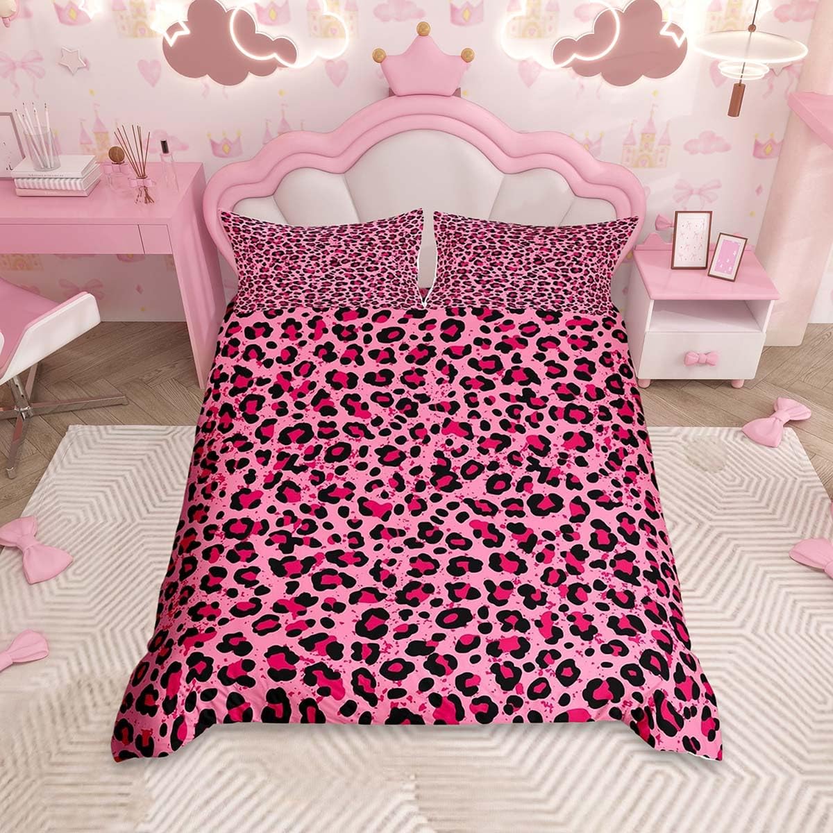Homemissing Leopard Duvet Cover Set Super King Size for Kids Boys Girls Cheetah Print Bedding Set African Safari Cheetah Duvet Cover with 1 Pillowcase โ image 1