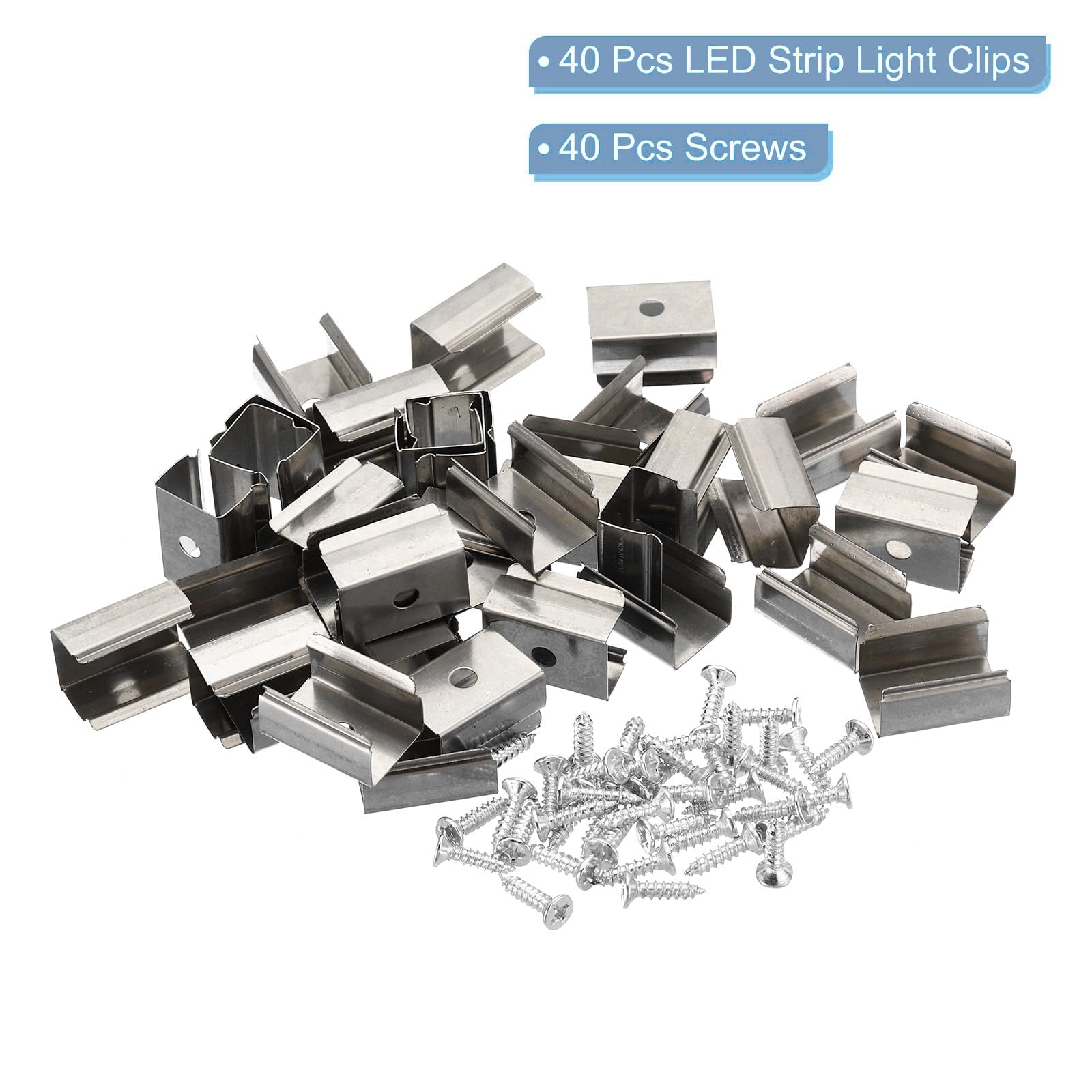 TOP-VIGOR 40Pcs Neon Rope Light Mounting Brackets, LED Lights Install Fixing Clips Clamp, Support Holder with Screws - Image 3