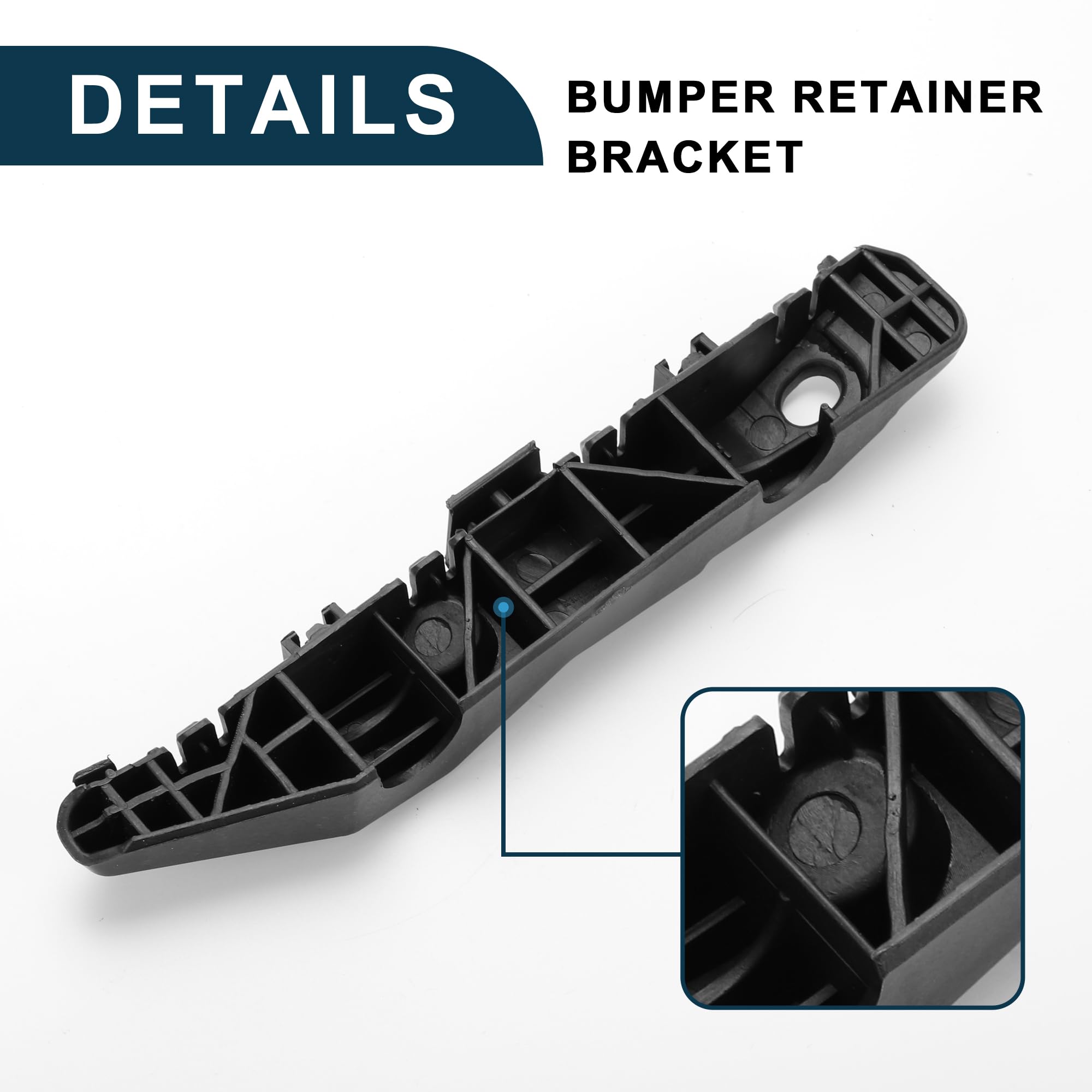 Front Bumper Support Bracket For Hyundai Tucson 2016-2021 | Left Side, Part #86513D3000 | ABS Black