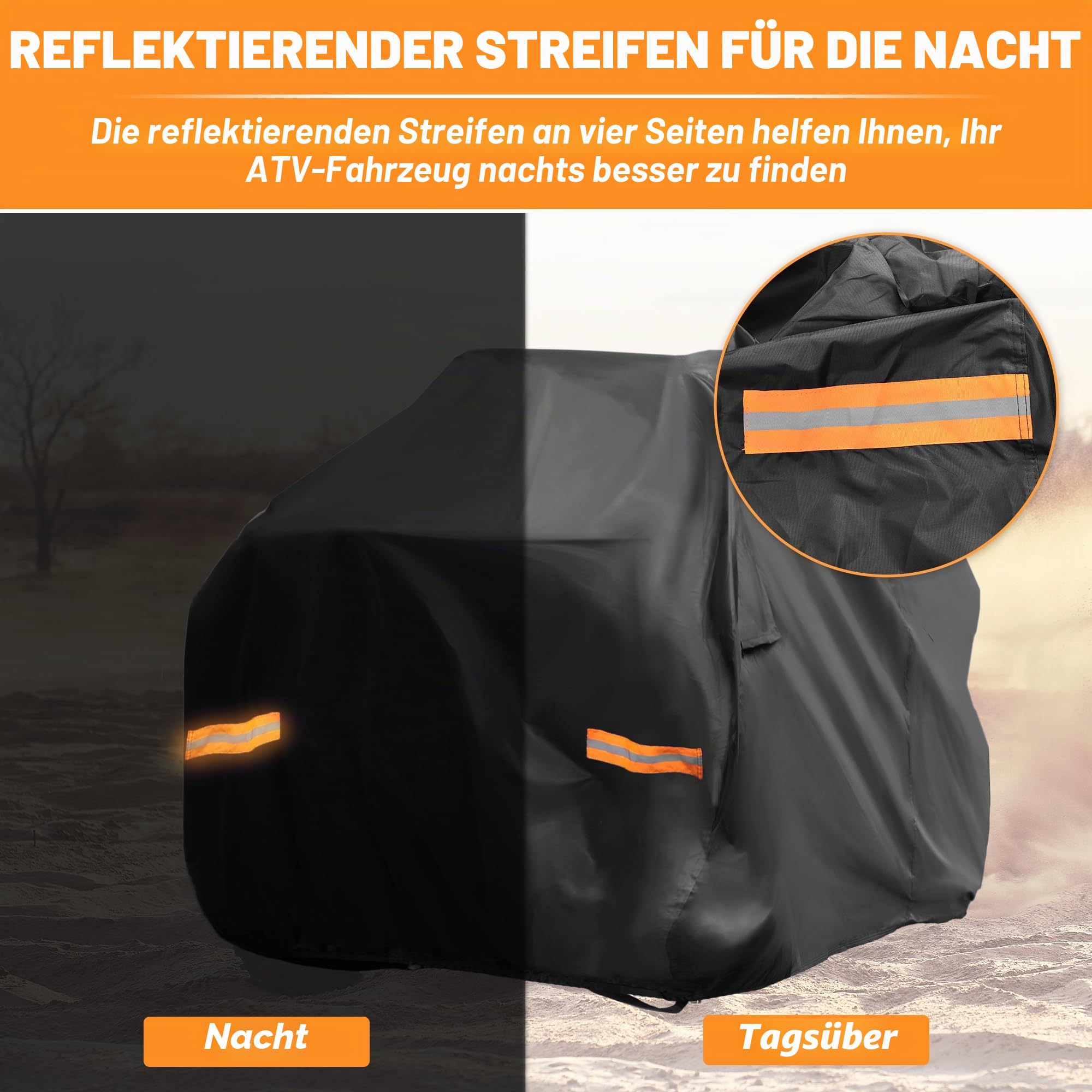 X AUTOHAUX ATV-Abdeckung für Can-am Outlander MAX XT DPS/XT-P, wasserdicht, 4 Räder, Quad-Abdeckung, Outdoor, Sonnen- und Regenschutz, 210D-PU, Schwarz, 240 x 122 x 135 cm