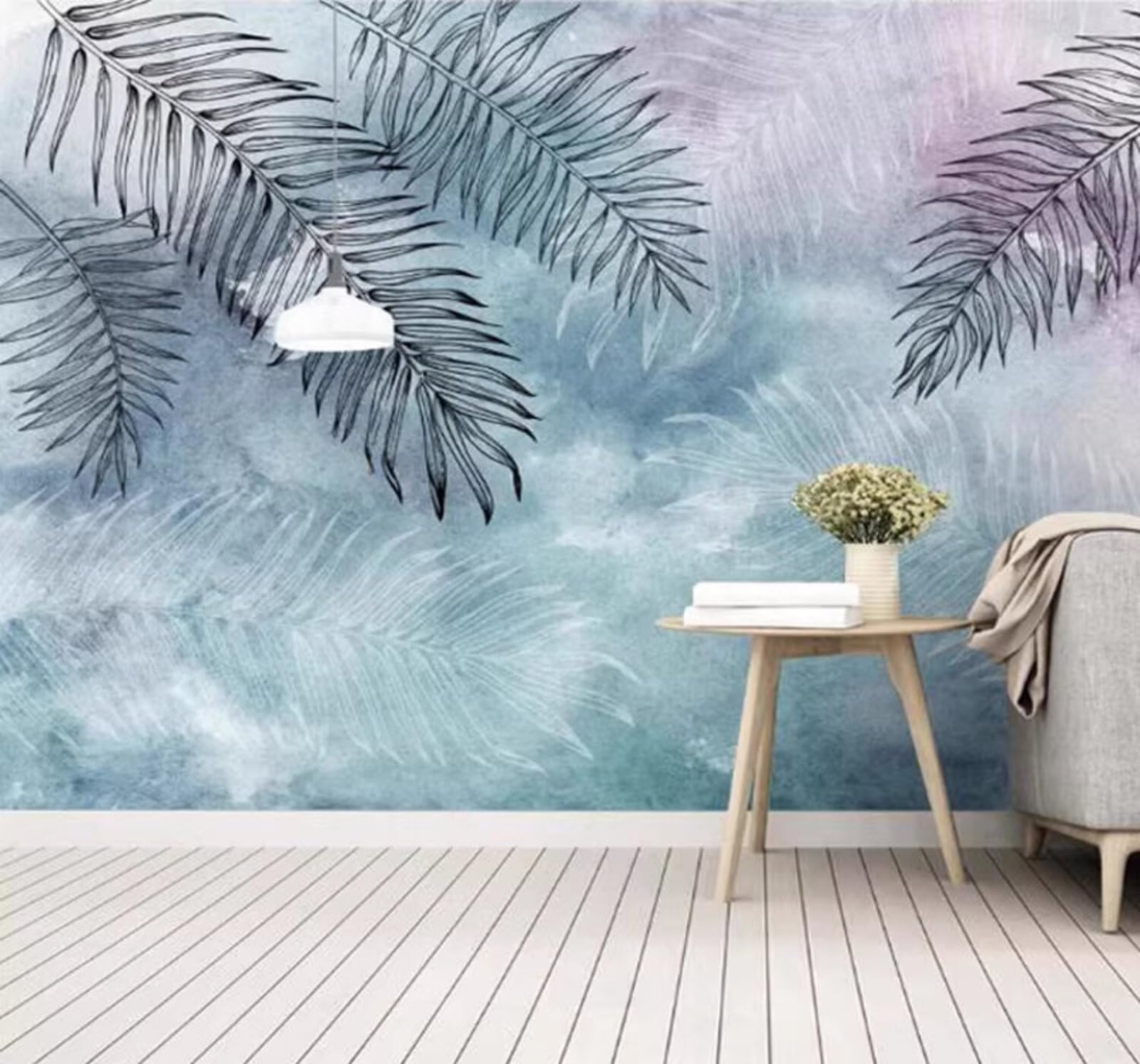 Minimalist Retro Fresh Hand Drawn Banana Leaf 3D Wallpaper Easy Install Feature Office Living Room Sofa Bedroom TV Background Wall Decoration-400cm×280cm