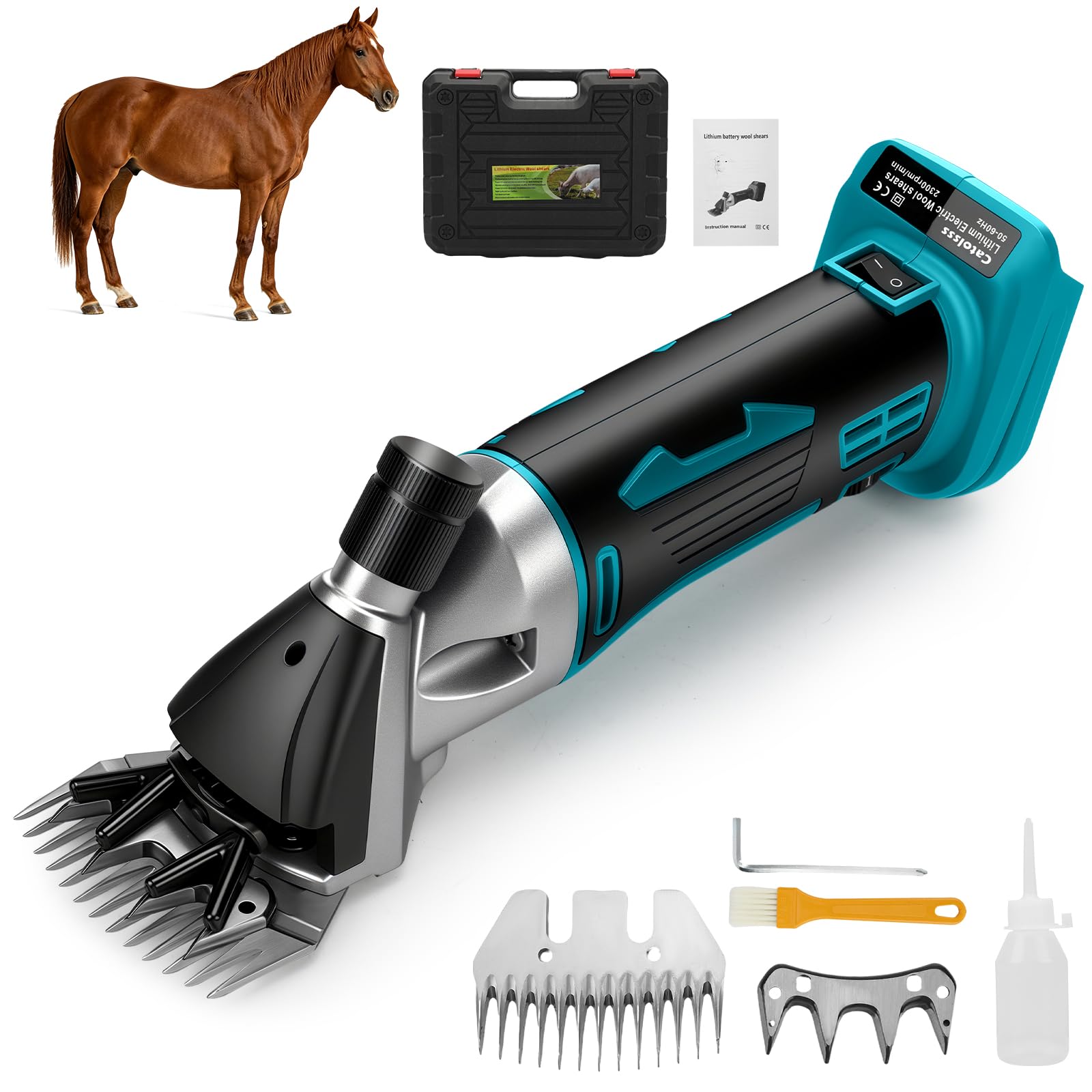 Forbici elettriche a batteria per Makita 18 V, 850 W, 2300 giri/min, 6 marce, forbici elettriche per lana di pecore, capre e bovini sporchi (senza batteria)