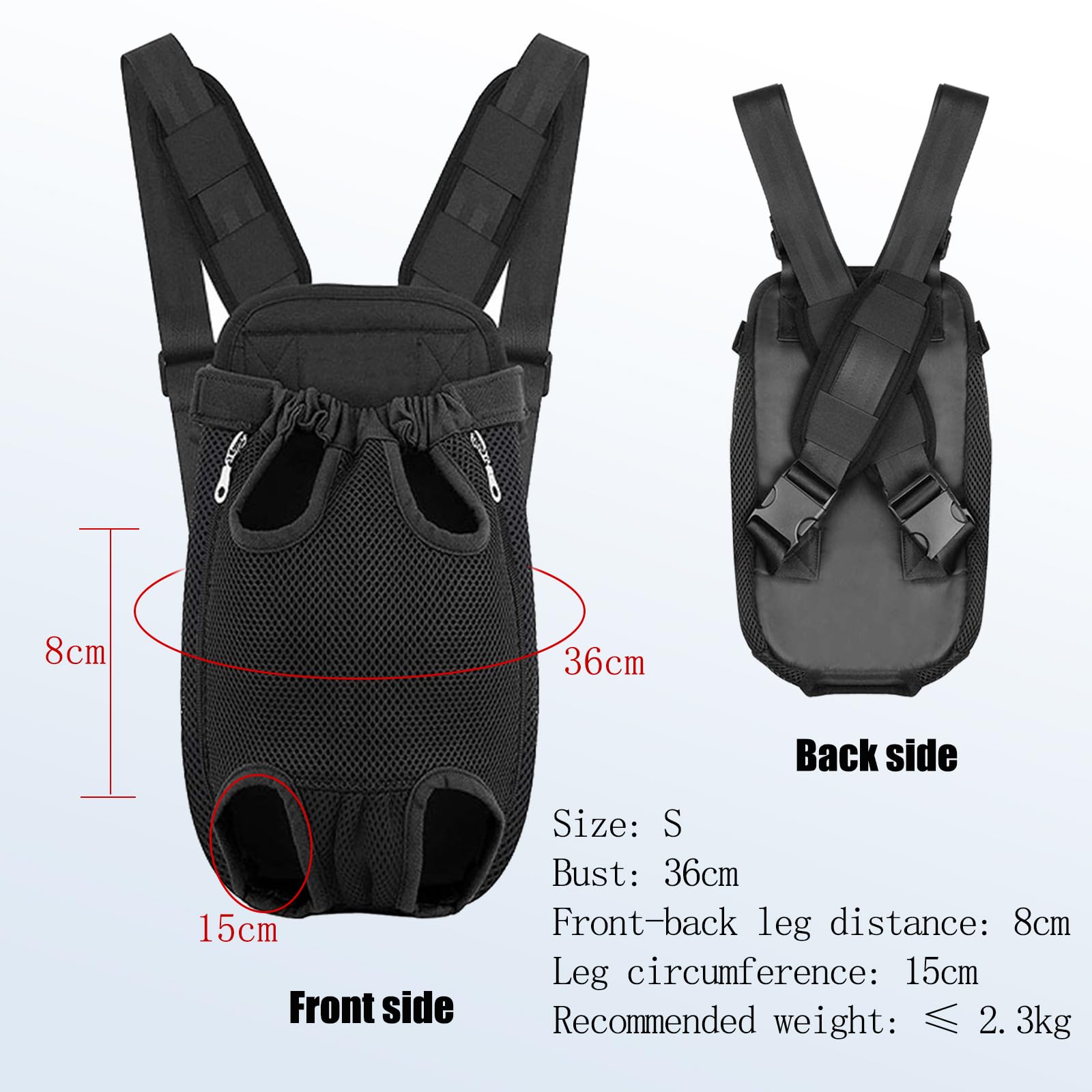 Adjustable Pet Carrier Backpack, Dog Backpack Carrier, Leg Out Design, Ventilated Mesh Front - Image 2