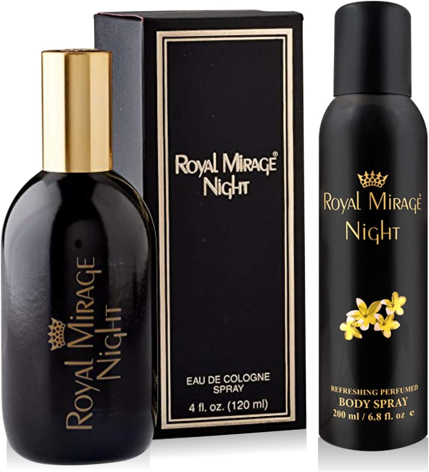 Royal Mirage Night EAU De Cologne 120ml & Body Spray 200ml Combo Pack