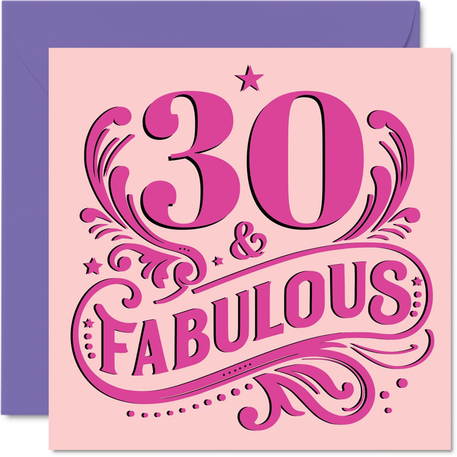 30th Birthday Cards for Women - Fabulous - Happy Birthday Card for 30 Year Old Woman Friend Auntie Daughter Neighbour, 145mm Bday Greeting Cards