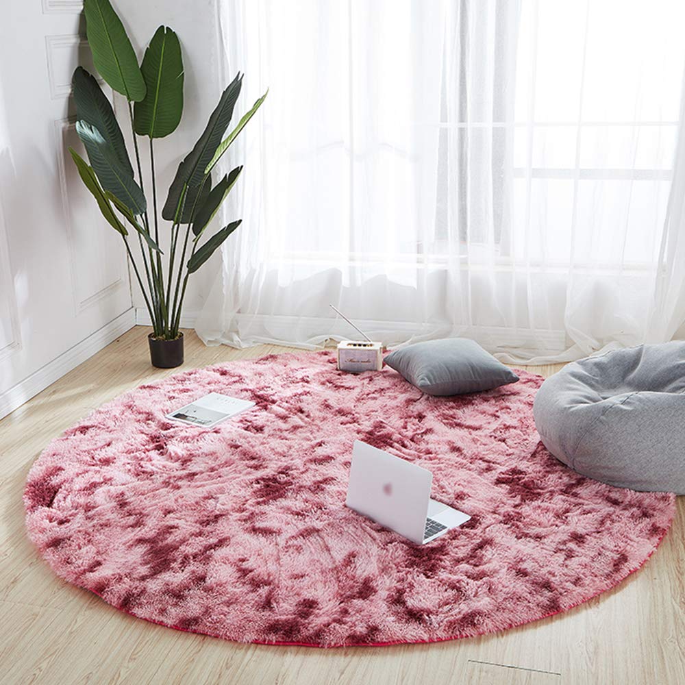 Tapis rond moderne pour chambre à coucher crée un coin lecture doux