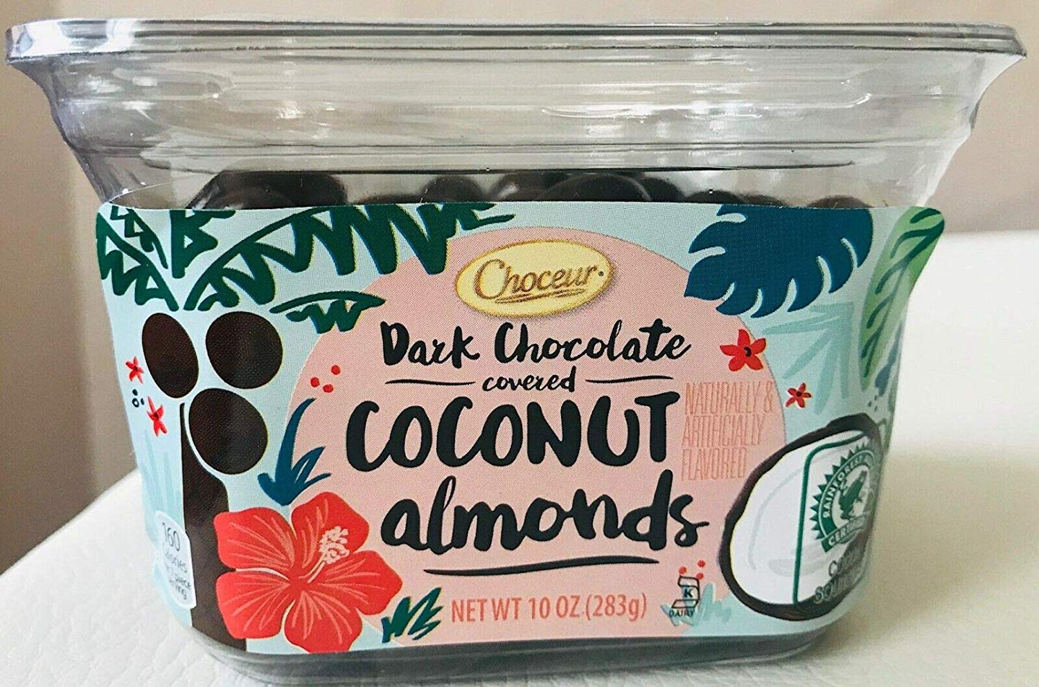 CHOCEUR DARK CHOCOLATE COVERED COCONUT ALMONDS 10 oz.(2 packs) KOSHER Grocery
