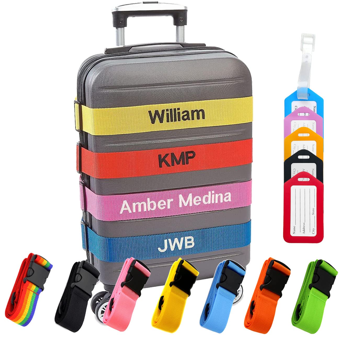Amazon.com: VectWaby Personalized Luggage Straps, Customized