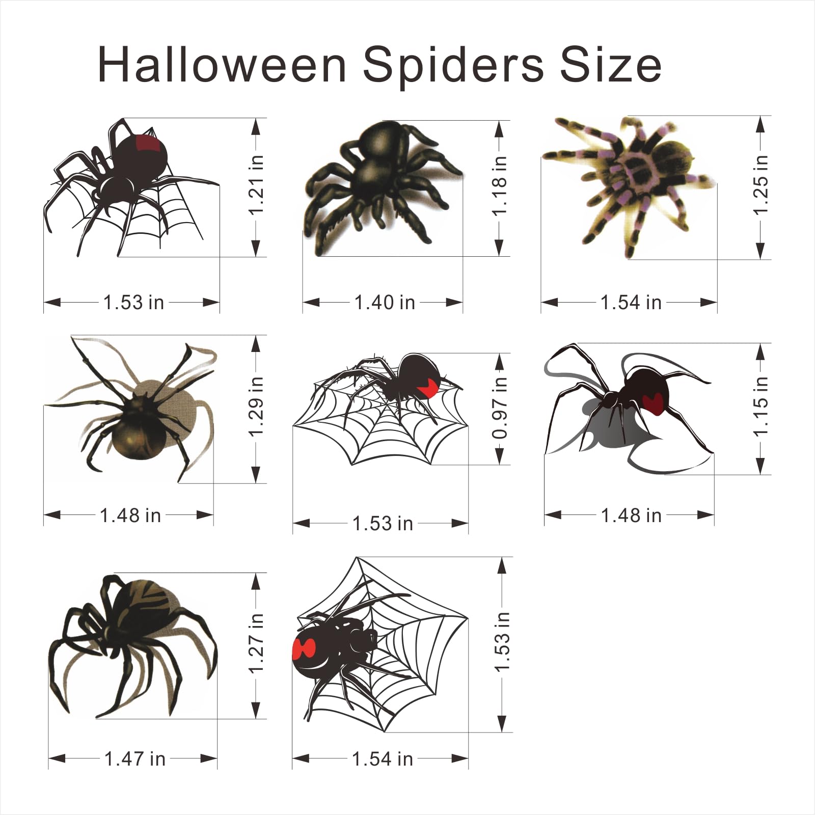 Womaha 40 Halloween Spiders Temporary Tattoo Stickers for Adults Waterproof Body Spider Web Tattoos for Kids - Image 4