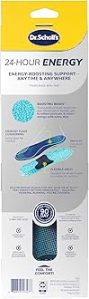 Dr. Scholl's® 24-Hour Energy Multipurpose Insoles, Returns Energy with Every Step, Relieves Foot Pressure & Tired Achy Feet, Memory Foam & Gel Insert, Men's Shoe Size 8-14, 1 Pair