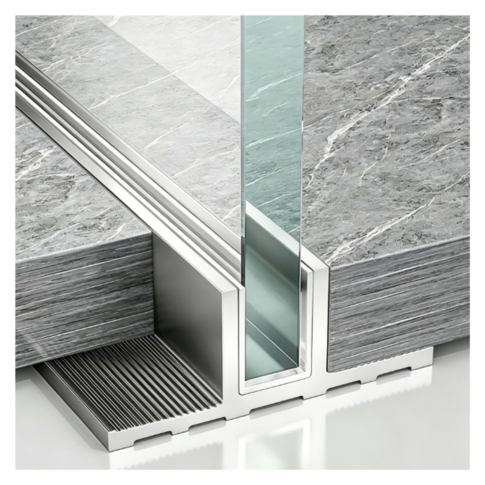Rail de porte de douche en T en verre de 10 mm pour finition épurée