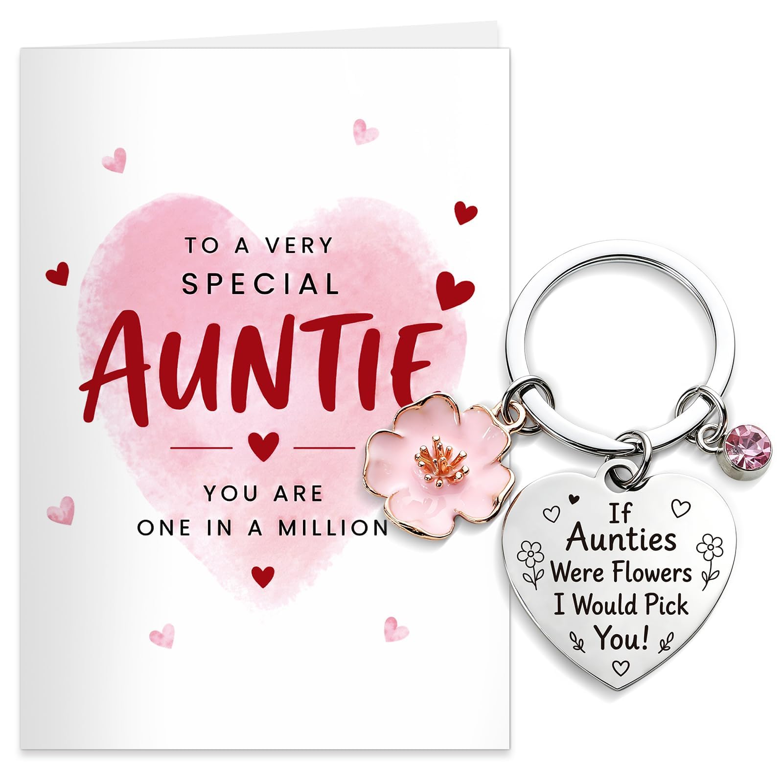 Doorio Auntie Best Gifts Card With Keyring Birthday Card Present