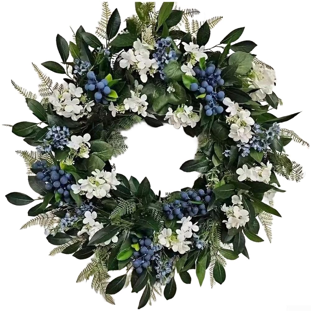 Couronne de Noël en eucalyptus 45 cm déco durable sans perte d'épines