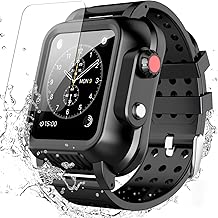 Waterproof Case for Apple Watch Series 3 42mm with Premium Soft Silicone Band, SPIDERCASE Built-in Screen Protector Full Body Rugged Armor Case, Anti-Scratch, Shockproof, for Apple Watch Series 3 42mm - coolthings.us