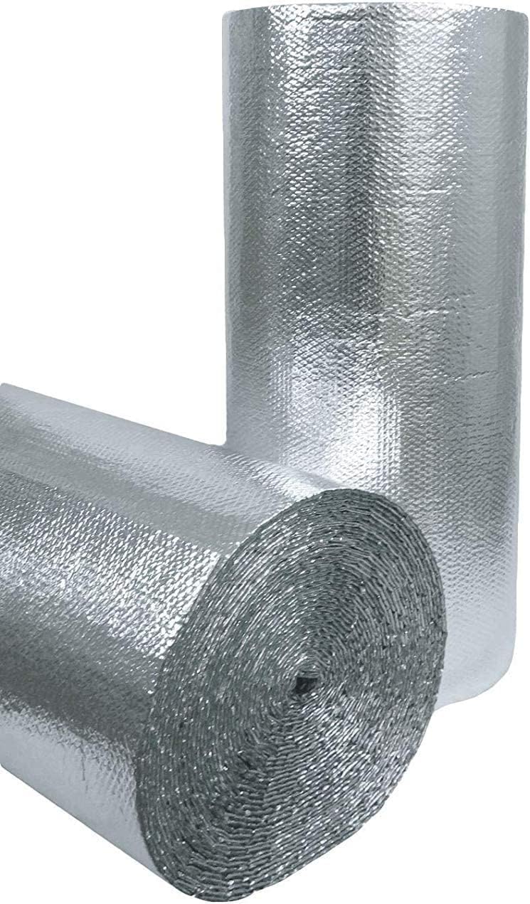 Double Bubble Reflective Foil Insulation (24 inch X 25 Ft Roll) Industrial Strength, Commercial Grade, No Tear, Radiant Barrier Wrap for Weatherproofing Attics, Windows, Garages