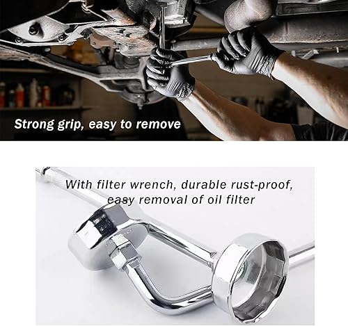 Miniatura 7 de 1 llave de filtro de motor de automóvil, cabeza cuadrada hexagonal con tapa de acero, carcasa de bandeja de aceite, llave de enchufe, accesorios de