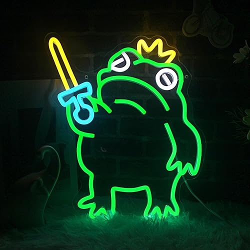 GUAN-O Señales de neón de rana y príncipe, luces LED de neón para decoración de pared, dormitorio de niños, sala de juegos, sala de juegos,