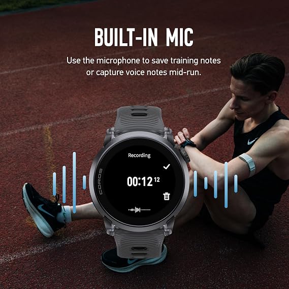 COROS PACE 4 Ultralight Sport GPS Watch, 1.2 AMOLED Touchscreen,19 Days of Daily use, Voice Features, Advanced Training Tools, Accurate GPS, Heart Rate Monitor, Run (Black Crystal)