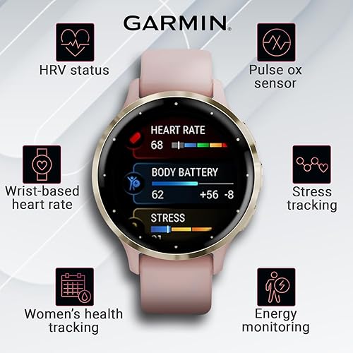 Miniatura 5 de Garmin Venu 3S - Reloj inteligente con GPS, pantalla AMOLED de 1.61 pulgadas, características avanzadas de salud y fitness, hasta 10 días de