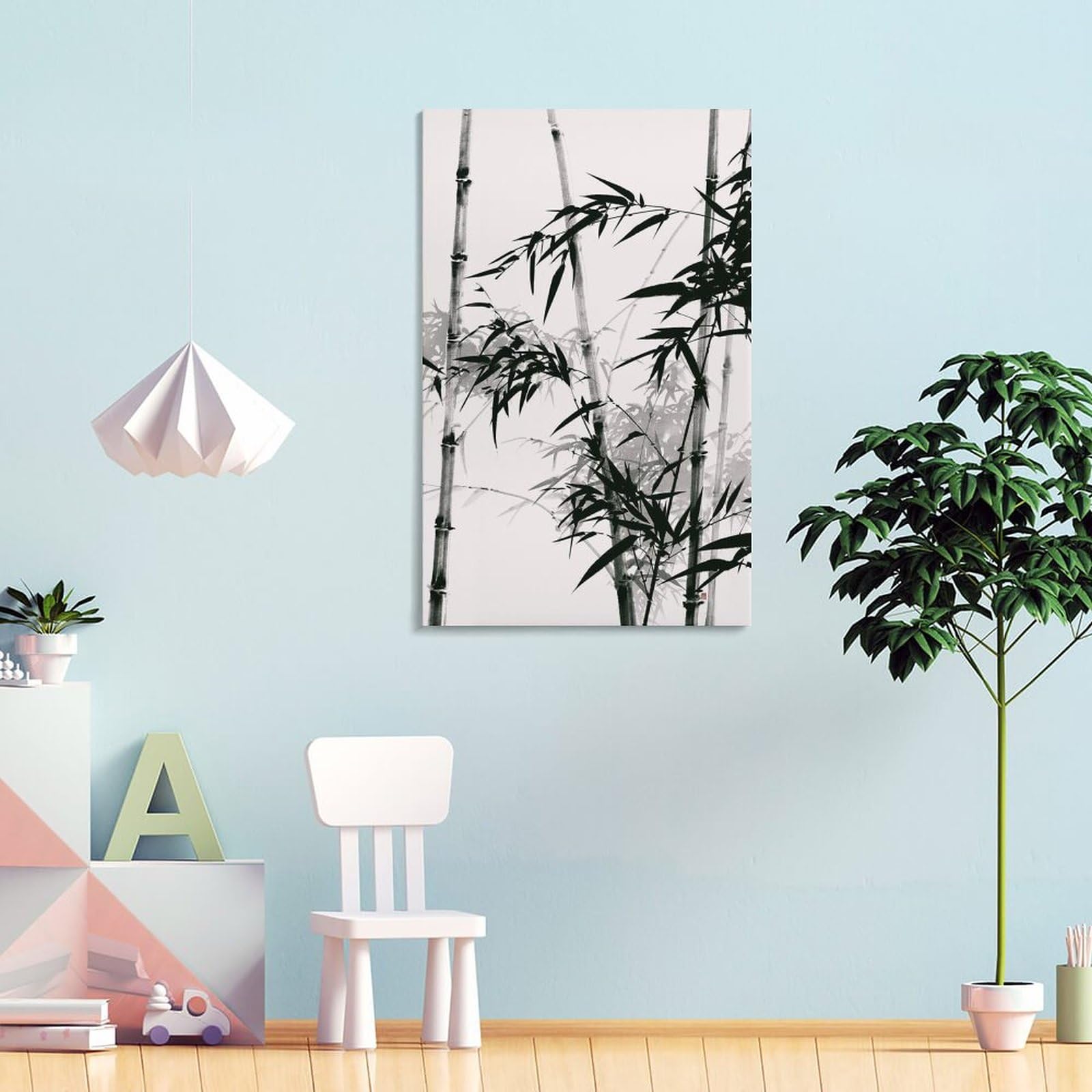 Amazon.co.jp: 絵画 竹の水墨画インテリア 絵画 和風の竹 アートパネル 