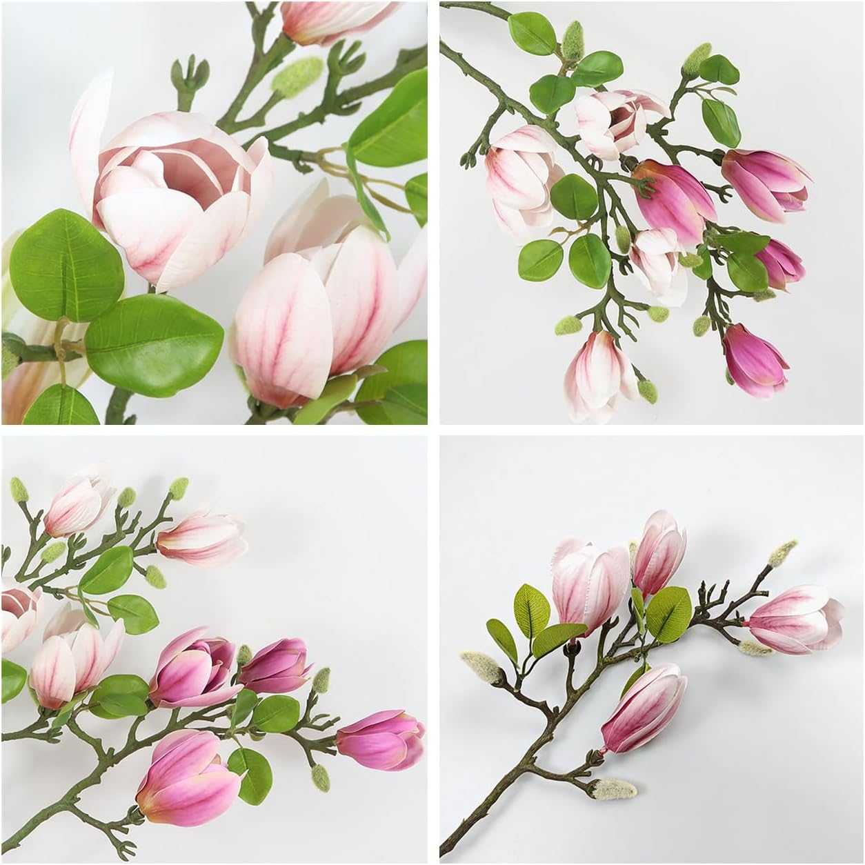 Magnolia Artificial Flower Fake Flower Decoration for Living Room Table Decoration Home Decoration Flowers (5, Pink)