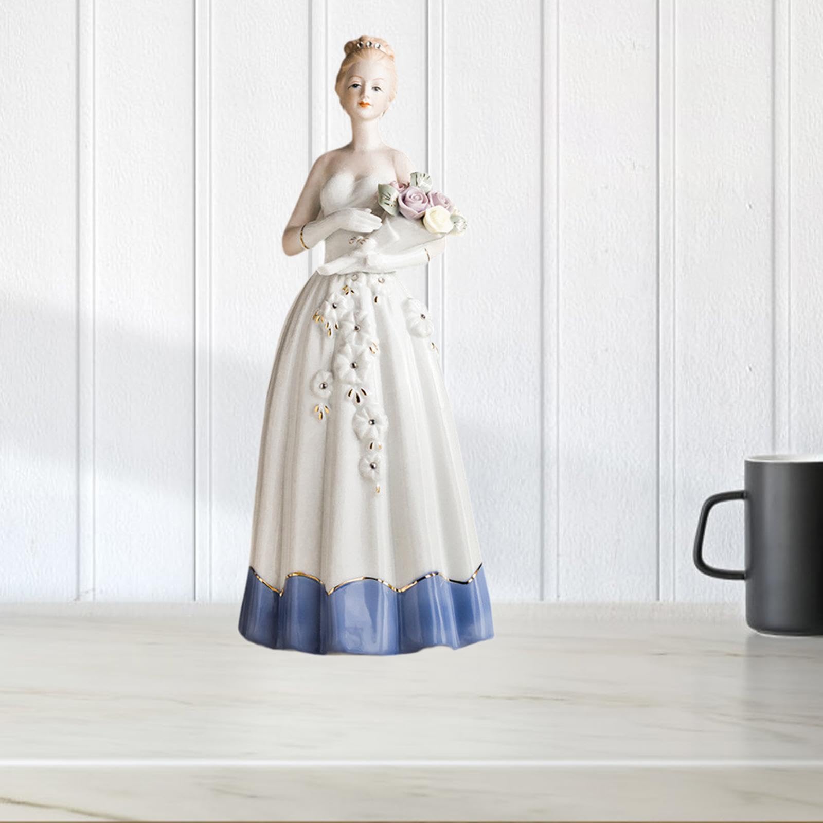 Figura de porcelana, cerámica, escultura, figura de boda, estatua para presentación, encimera, regalos de San Valentín, novia, esposa, novia