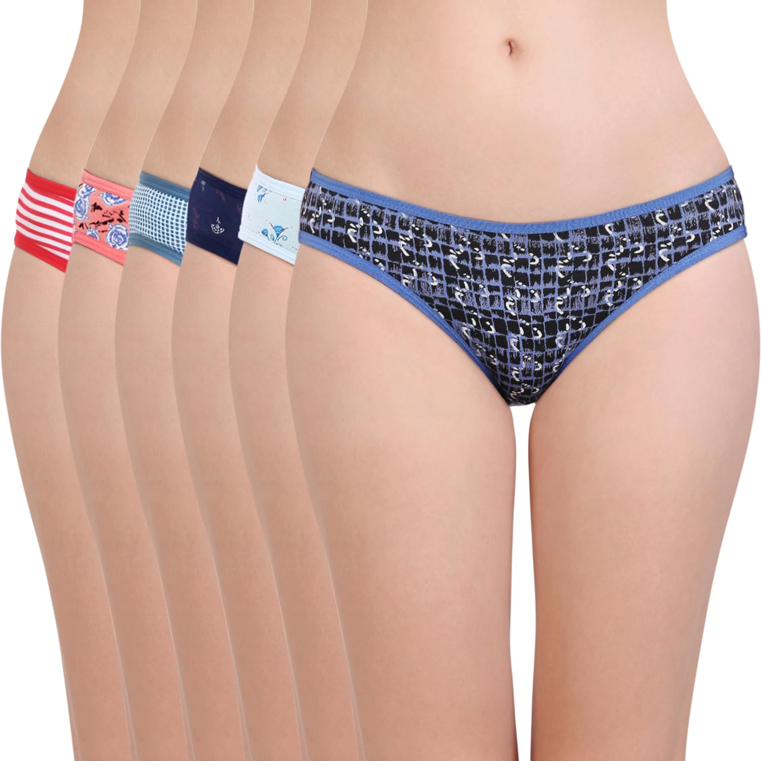 bodycare Women's Cotton Pack Of 6 Printed Bikini Briefs Deluxe Panties In E9700-6Pcs-B-picture-32