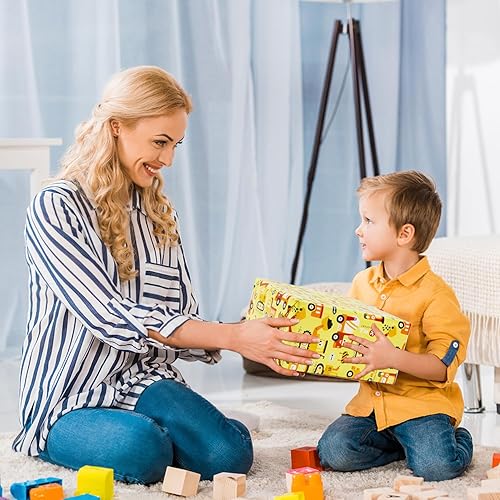 Miniatura 4 de Road Under Construction - Papel de regalo de camión tractor para niños y hombres, papel de regalo de cumpleaños, diseño de construcción, 7 hojas