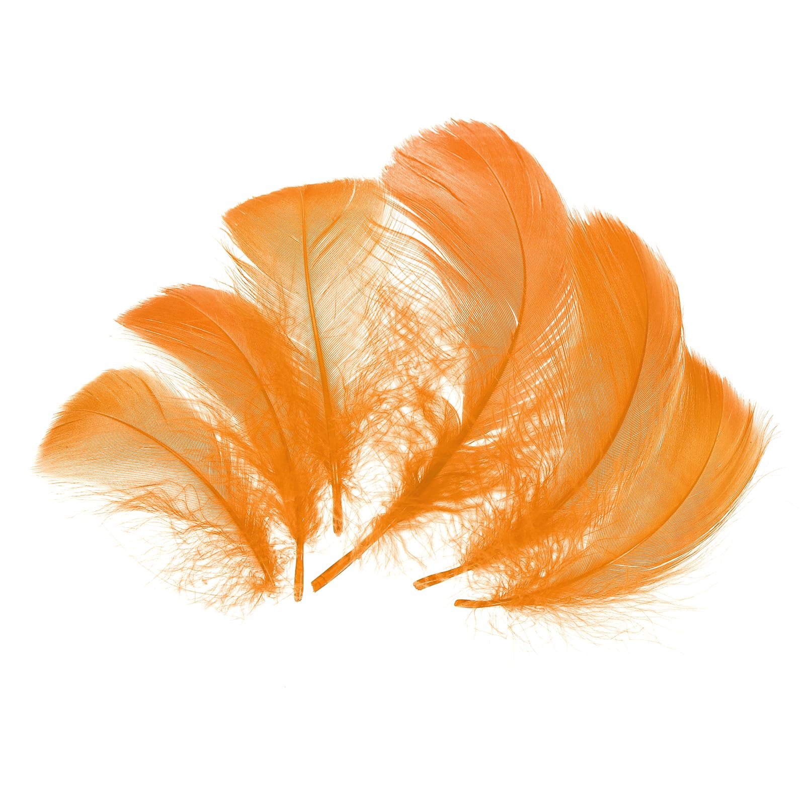 sourcing map 100Pcs Orange Craft Feathers, 3-6 Inch Colored Feathers for Crafting, Fluffy Feather Bulk for DIY Crafts, Dream Catcher Supplies, Wedding Party Decoration