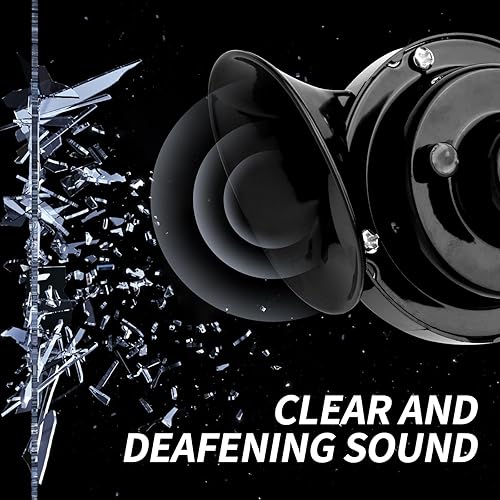 Miniatura 6 de Bocinas de tren para camiones de 300 dB, bocina de caracol eléctrica de aire fuerte, kit de bocinas impermeables de 12 V, súper fuerte para