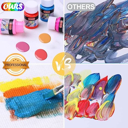 Miniatura 4 de H-TONE Juego de pintura permanente para tela de grado profesional, juego de 8 colores (3.4 fl oz cada uno), kit de pintura impermeable para zapatos