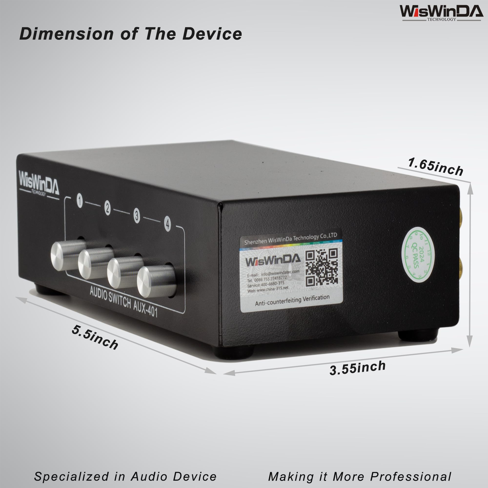 4" 1-Out RCA 3.5mm AuxAudio Switch Box Audio Convertitore Audio 4 Canali 1" 4-Out Passivo Audio Selettore Switcher Box Connettori (RCA + AUX 4IN-1OUT/1IN-4OUT)