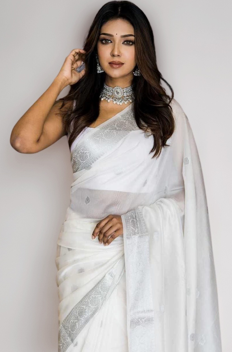 C J Enterprise Women's Pure Soft Kanjivaram Cotton Silk Saree Banarasi Style With Blouse Piece for Wedding (Fatima-51)