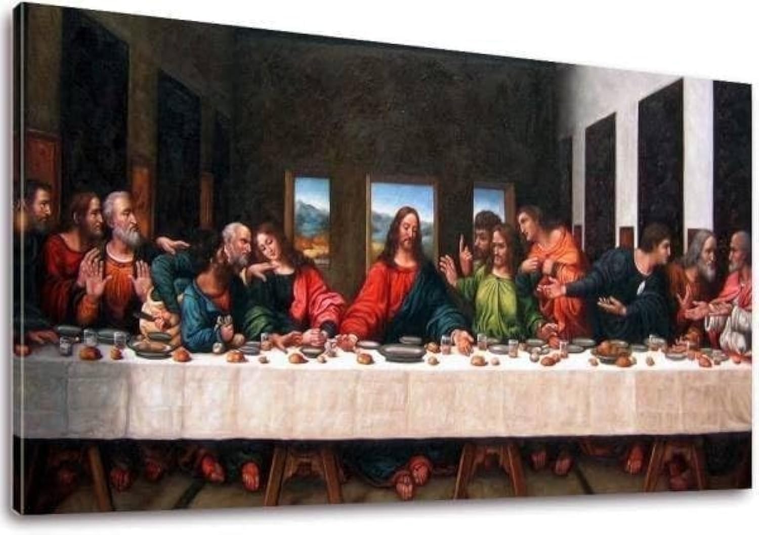 BPA® The Last Supper by Leonardo Davinci Classic Painting Print Pictures for Living Room, 20 x 40 inch Size, Multicolor
