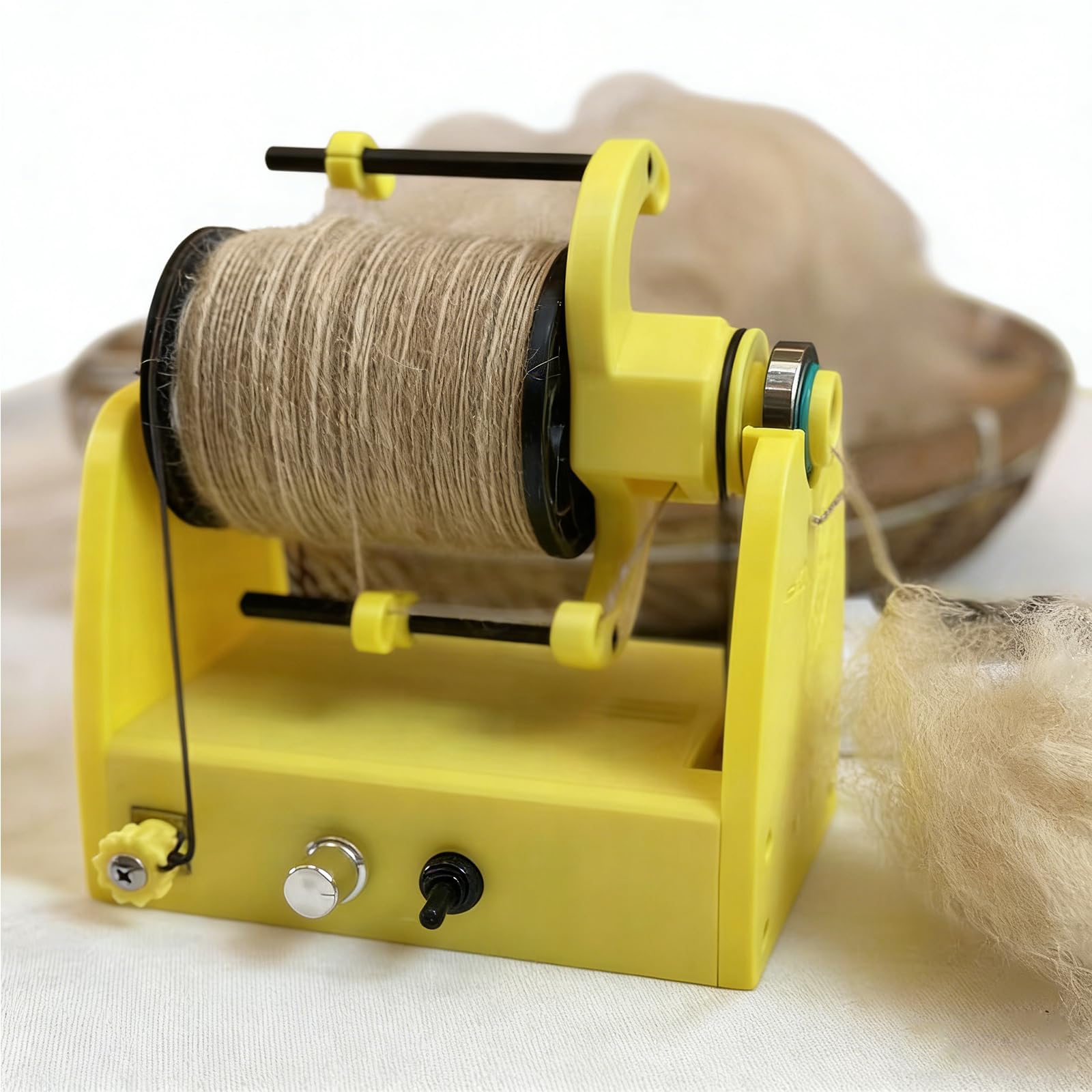 Spinner elettrico per filati, portatile, senza fili, 800 giri/min, capacità 79,4 g, con interruttore a pedale, per filatura e infeltrimento a mano
