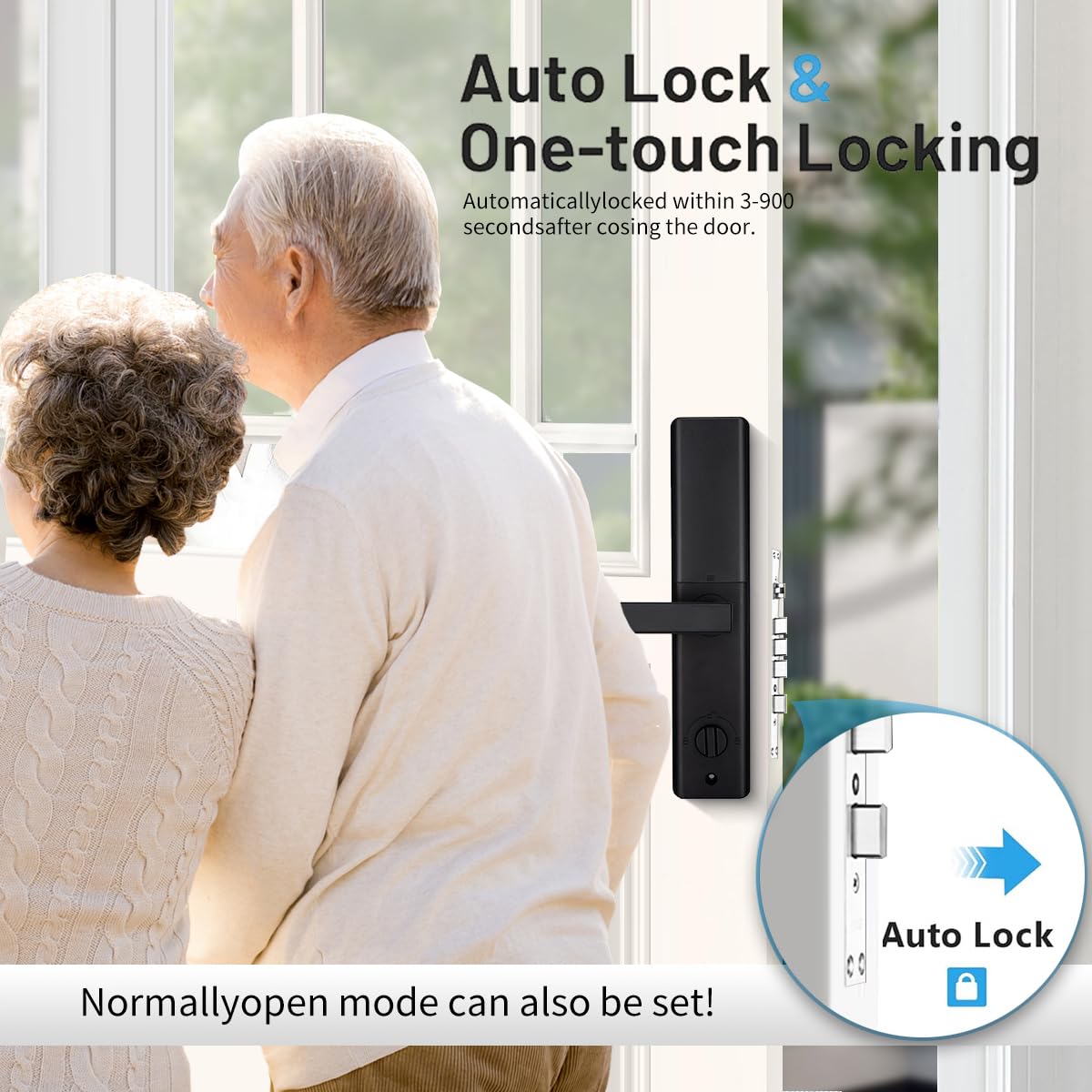 Serrure de porte 6 en 1 à empreinte digitale pour porte d'entrée