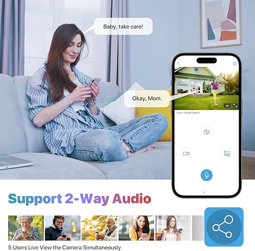Miniatura 6 de SV3C Cámara domo inalámbrica 4K PTZ WiFi al aire libre, cámara IP de seguridad para interiores de 8 MP con seguimiento automático, visión nocturna